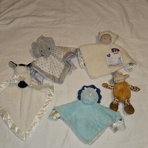 Set of Plush Animal Security Blankets